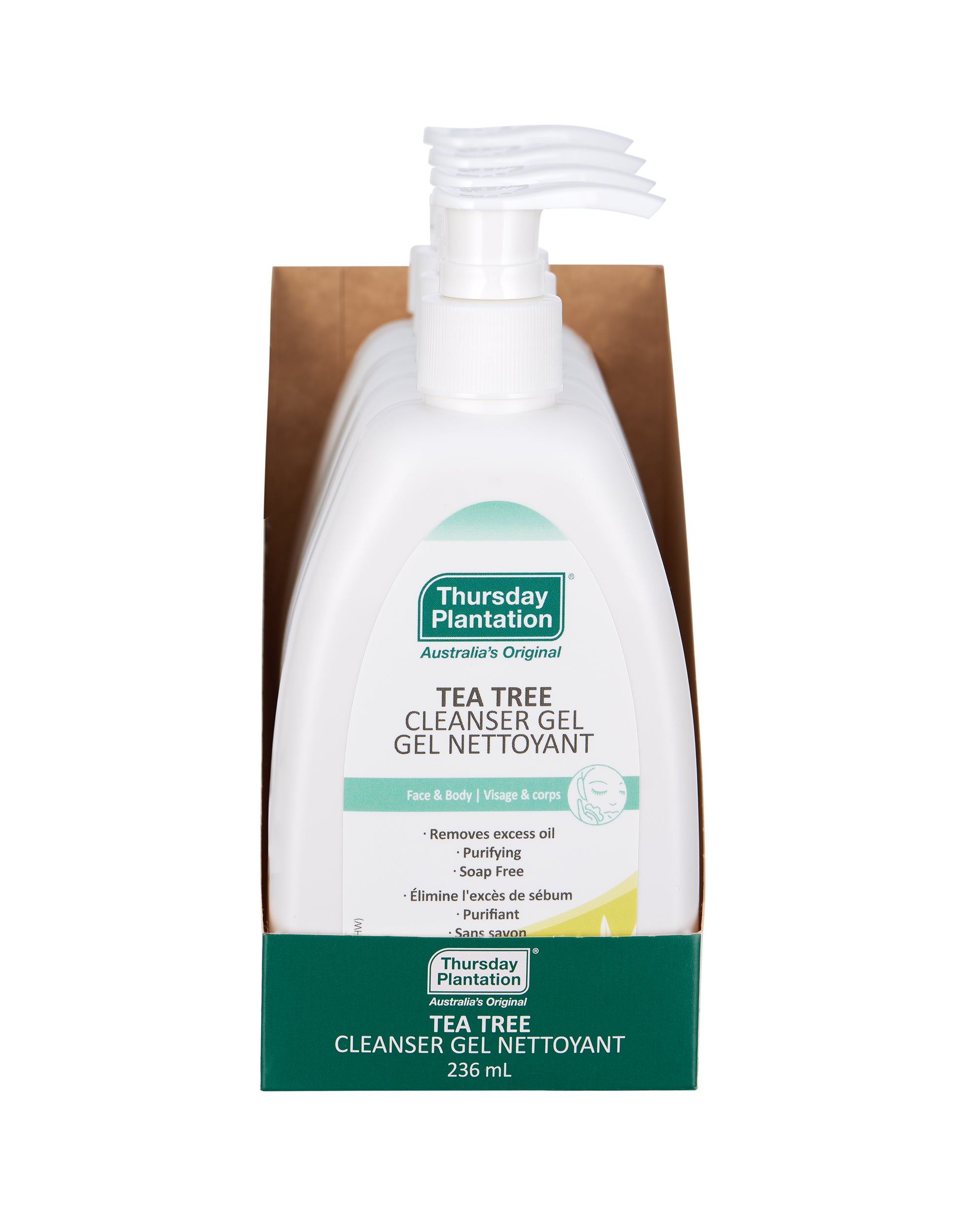 Thursday Plantation Tea Tree Cleanser Gel bottle with pump on a white background