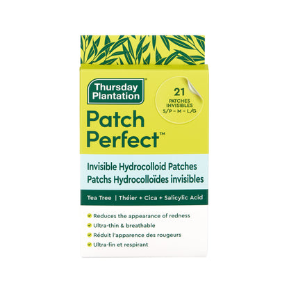 Thursday Plantation Patch Perfect Invisible Hydrocolloid Patches packaging on a white background