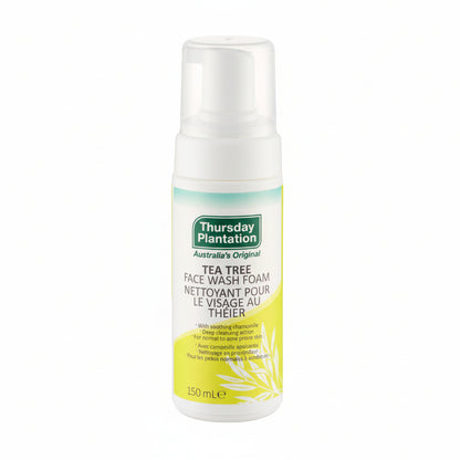 Thursday Plantation Tea Tree Face Wash Foam bottle on a white background