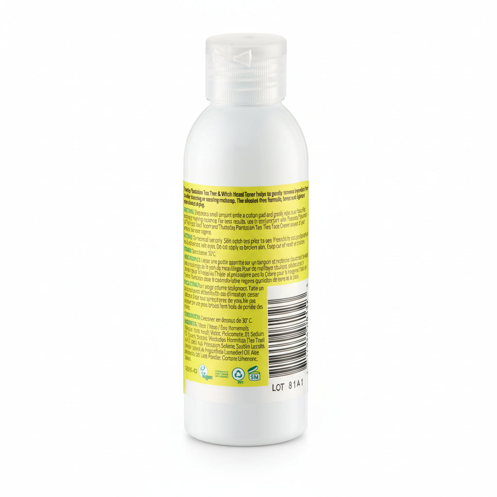 White bottle with a yellow label on a white background