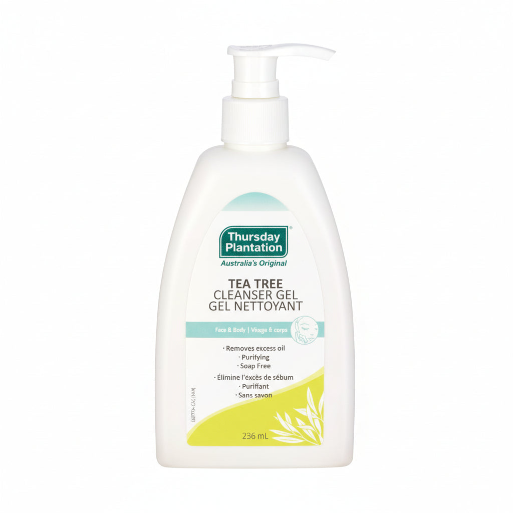 Thursday Plantation Tea Tree Cleanser Gel bottle on a white background