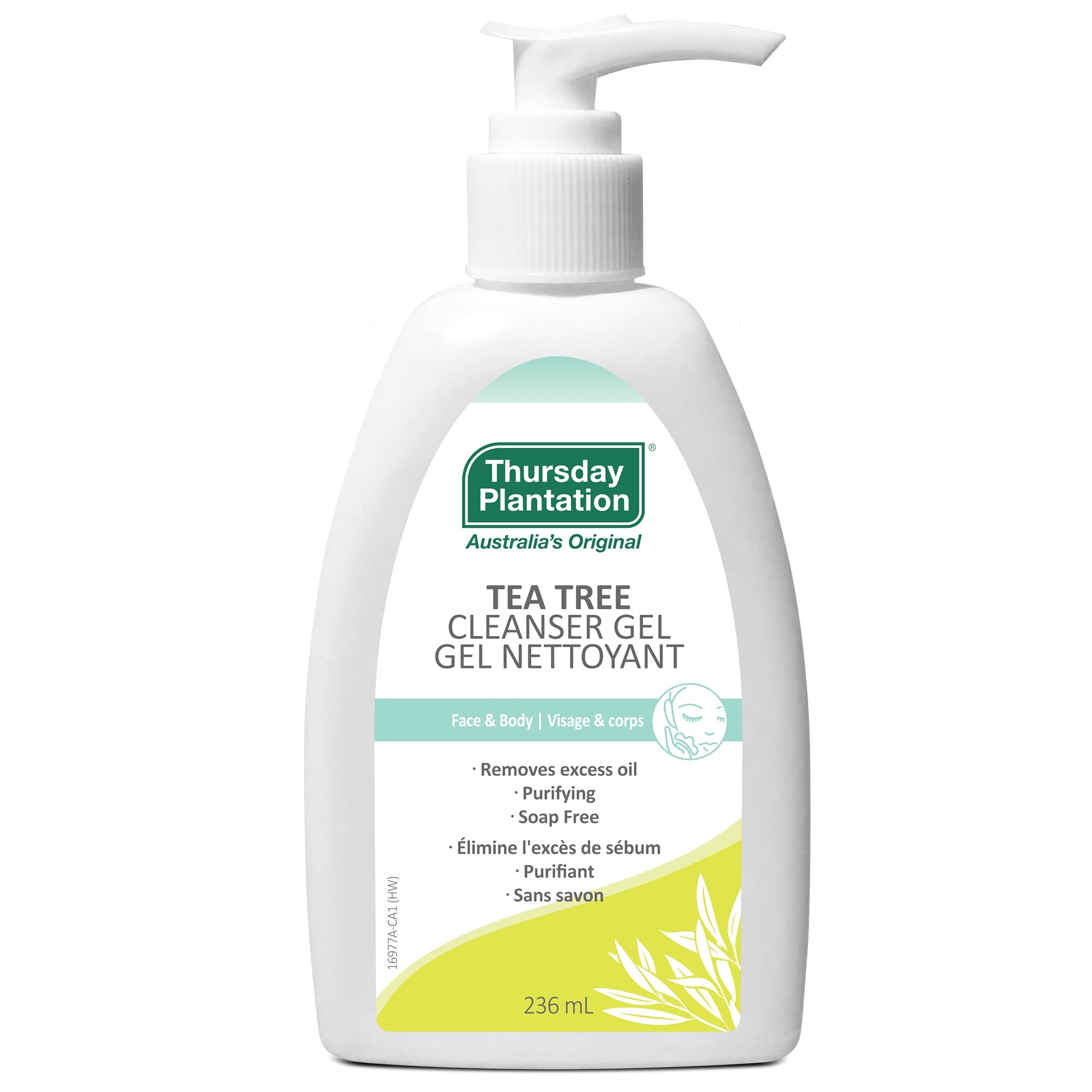 Thursday Plantation Tea Tree Cleanser Gel bottle on a white background